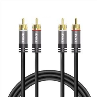 Cabo de áudio e vídeo de 2 RCA para 2 RCA