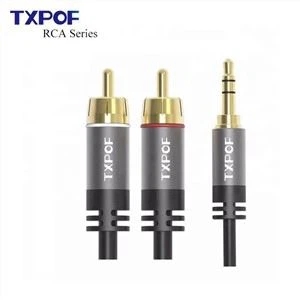 Cabo estéreo de áudio adaptador RCA de 3,5 mm